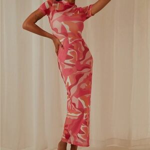 Into the City Mesh Maxi Dress - Candy Wave size 6